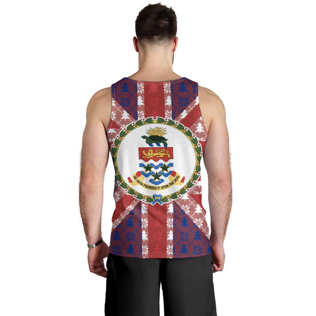 Cayman Islands Christmas Men Tank Top Xmas Pattern and Coat of Arms - Wonder Print Shop