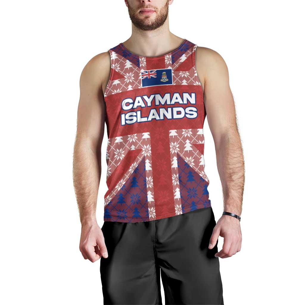Cayman Islands Christmas Men Tank Top Xmas Pattern and Coat of Arms - Wonder Print Shop