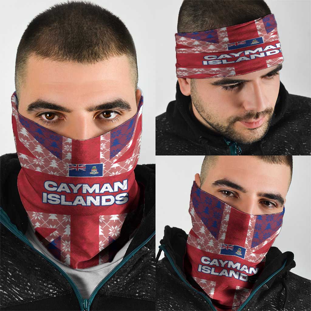 Cayman Islands Christmas Neck Gaiter Xmas Pattern and Coat of Arms - Wonder Print Shop