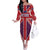 Cayman Islands Christmas Off The Shoulder Long Sleeve Dress Xmas Pattern and Coat of Arms - Wonder Print Shop