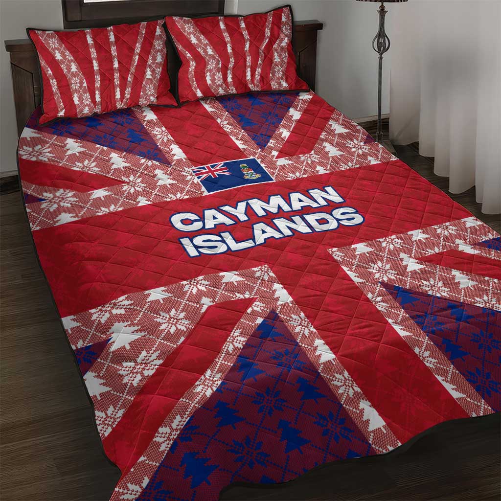 Cayman Islands Christmas Quilt Bed Set Xmas Pattern and Coat of Arms - Wonder Print Shop