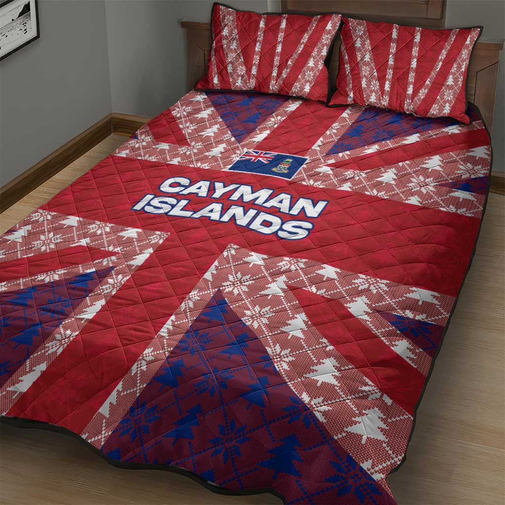 Cayman Islands Christmas Quilt Bed Set Xmas Pattern and Coat of Arms - Wonder Print Shop