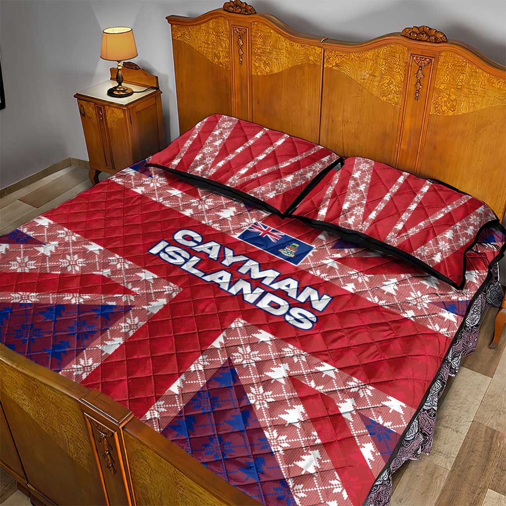 Cayman Islands Christmas Quilt Bed Set Xmas Pattern and Coat of Arms - Wonder Print Shop