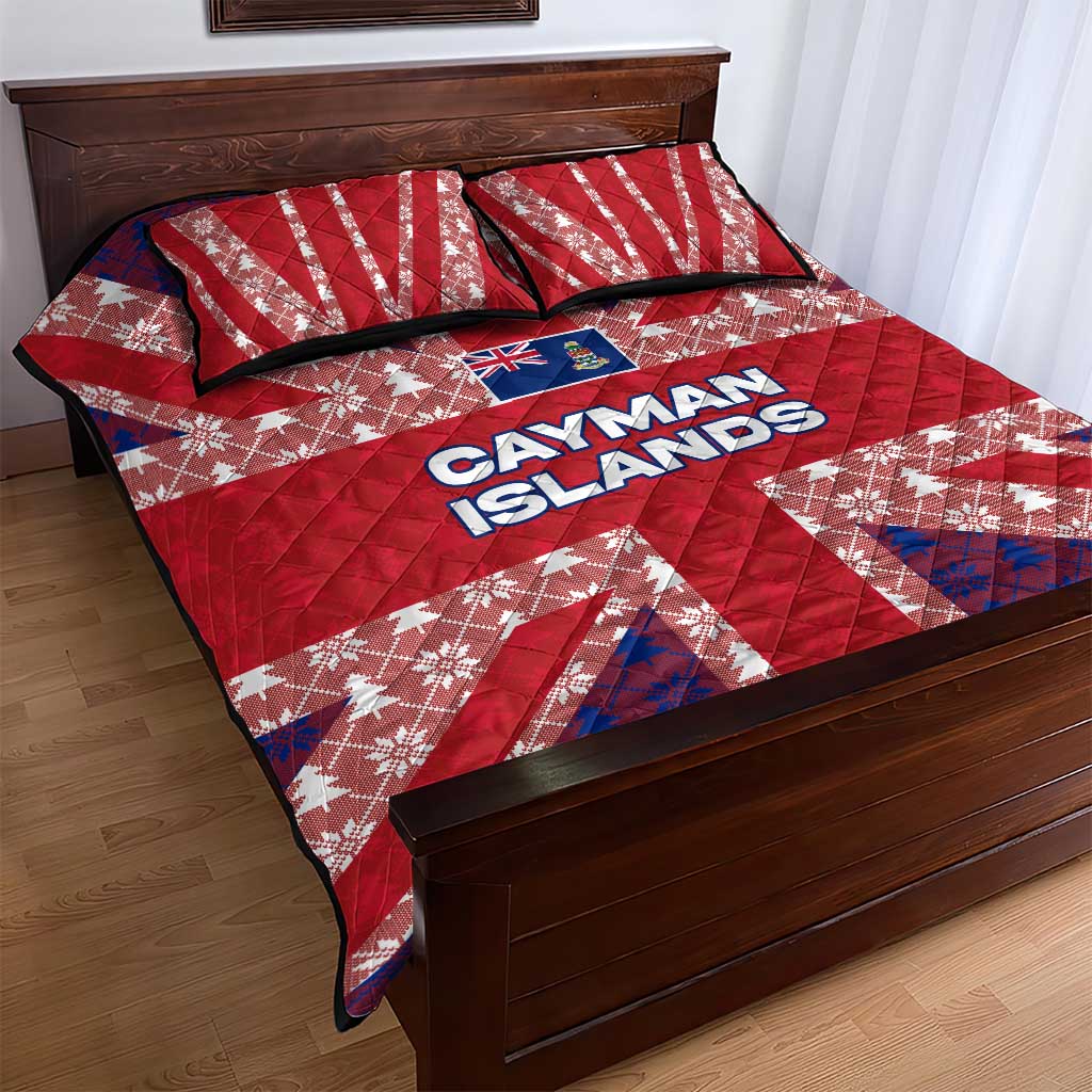 Cayman Islands Christmas Quilt Bed Set Xmas Pattern and Coat of Arms - Wonder Print Shop