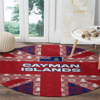 Cayman Islands Christmas Round Carpet Xmas Pattern and Coat of Arms - Wonder Print Shop