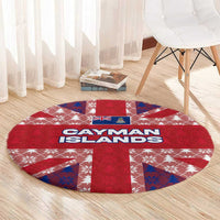 Cayman Islands Christmas Round Carpet Xmas Pattern and Coat of Arms - Wonder Print Shop