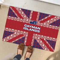 Cayman Islands Christmas Rubber Doormat Xmas Pattern and Coat of Arms - Wonder Print Shop