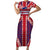 Cayman Islands Christmas Short Sleeve Bodycon Dress Xmas Pattern and Coat of Arms - Wonder Print Shop