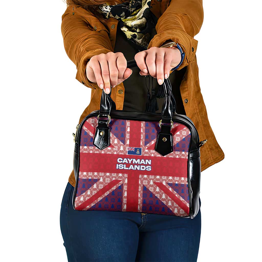 Cayman Islands Christmas Shoulder Handbag Xmas Pattern and Coat of Arms - Wonder Print Shop