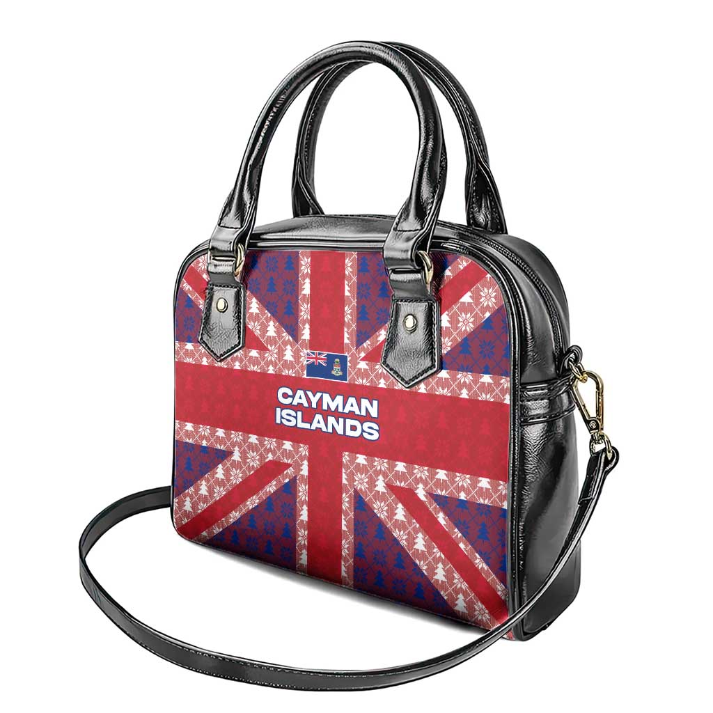 Cayman Islands Christmas Shoulder Handbag Xmas Pattern and Coat of Arms - Wonder Print Shop