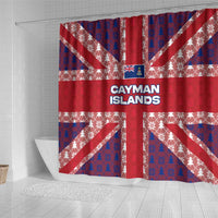 Cayman Islands Christmas Shower Curtain Xmas Pattern and Coat of Arms - Wonder Print Shop