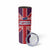 Cayman Islands Christmas Skinny Tumbler Xmas Pattern and Coat of Arms - Wonder Print Shop