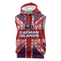 Cayman Islands Christmas Sleeveless Hoodie Xmas Pattern and Coat of Arms - Wonder Print Shop
