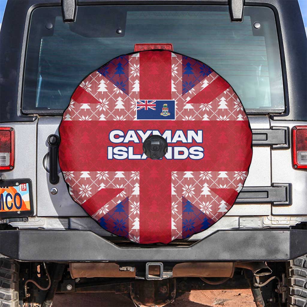 Cayman Islands Christmas Spare Tire Cover Xmas Pattern and Coat of Arms - Wonder Print Shop