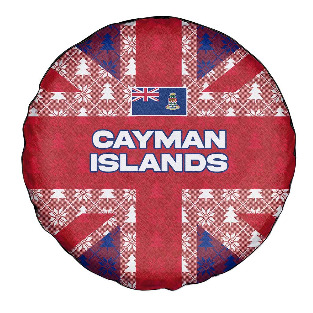 Cayman Islands Christmas Spare Tire Cover Xmas Pattern and Coat of Arms - Wonder Print Shop