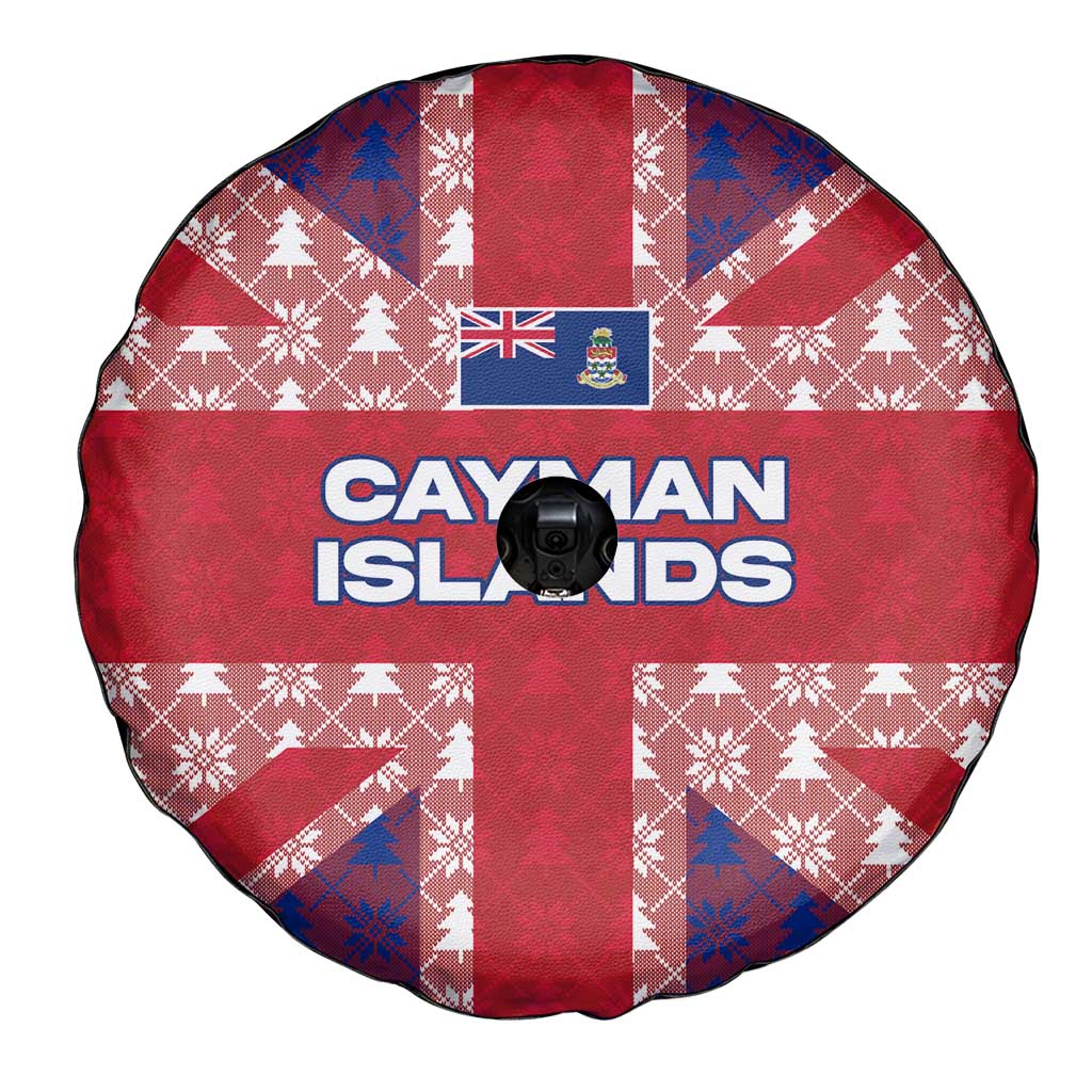 Cayman Islands Christmas Spare Tire Cover Xmas Pattern and Coat of Arms - Wonder Print Shop