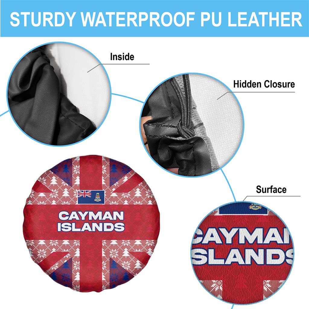 Cayman Islands Christmas Spare Tire Cover Xmas Pattern and Coat of Arms - Wonder Print Shop