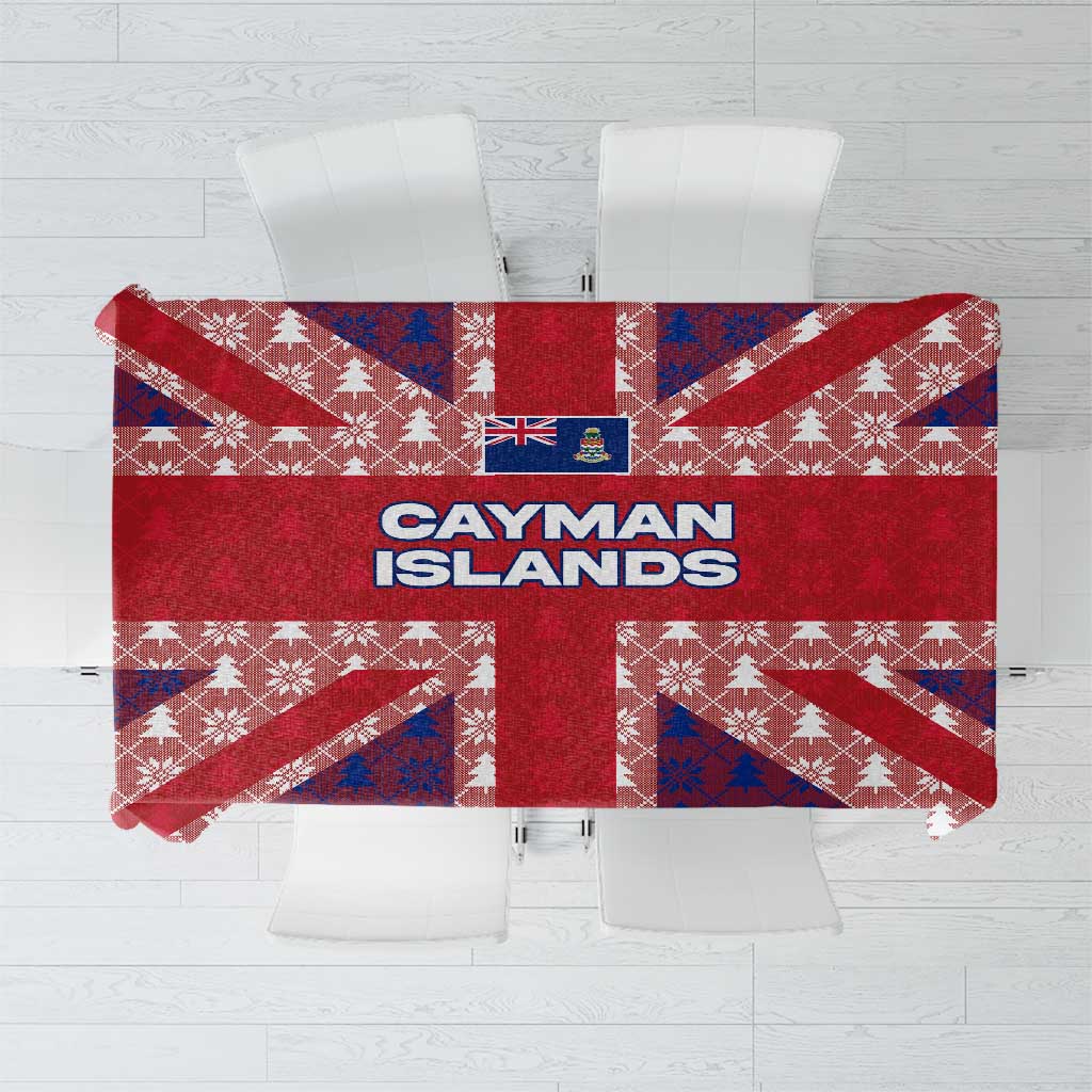 Cayman Islands Christmas Tablecloth Xmas Pattern and Coat of Arms - Wonder Print Shop