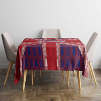 Cayman Islands Christmas Tablecloth Xmas Pattern and Coat of Arms - Wonder Print Shop