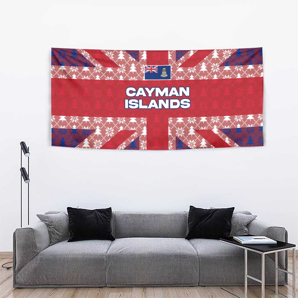 Cayman Islands Christmas Tapestry Xmas Pattern and Coat of Arms - Wonder Print Shop