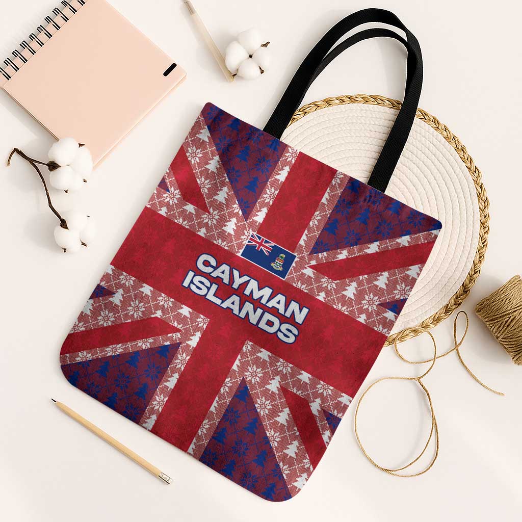 Cayman Islands Christmas Tote Bag Xmas Pattern and Coat of Arms - Wonder Print Shop