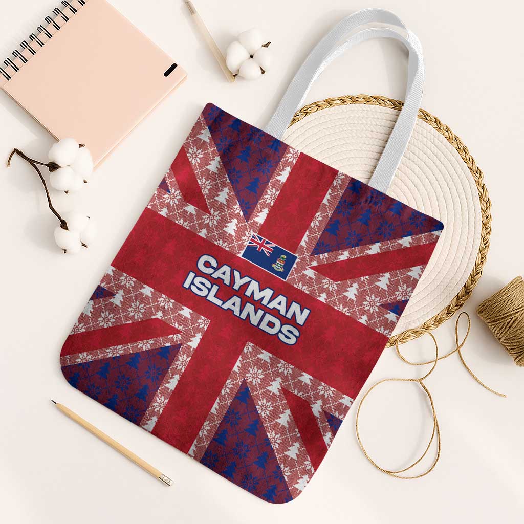 Cayman Islands Christmas Tote Bag Xmas Pattern and Coat of Arms - Wonder Print Shop