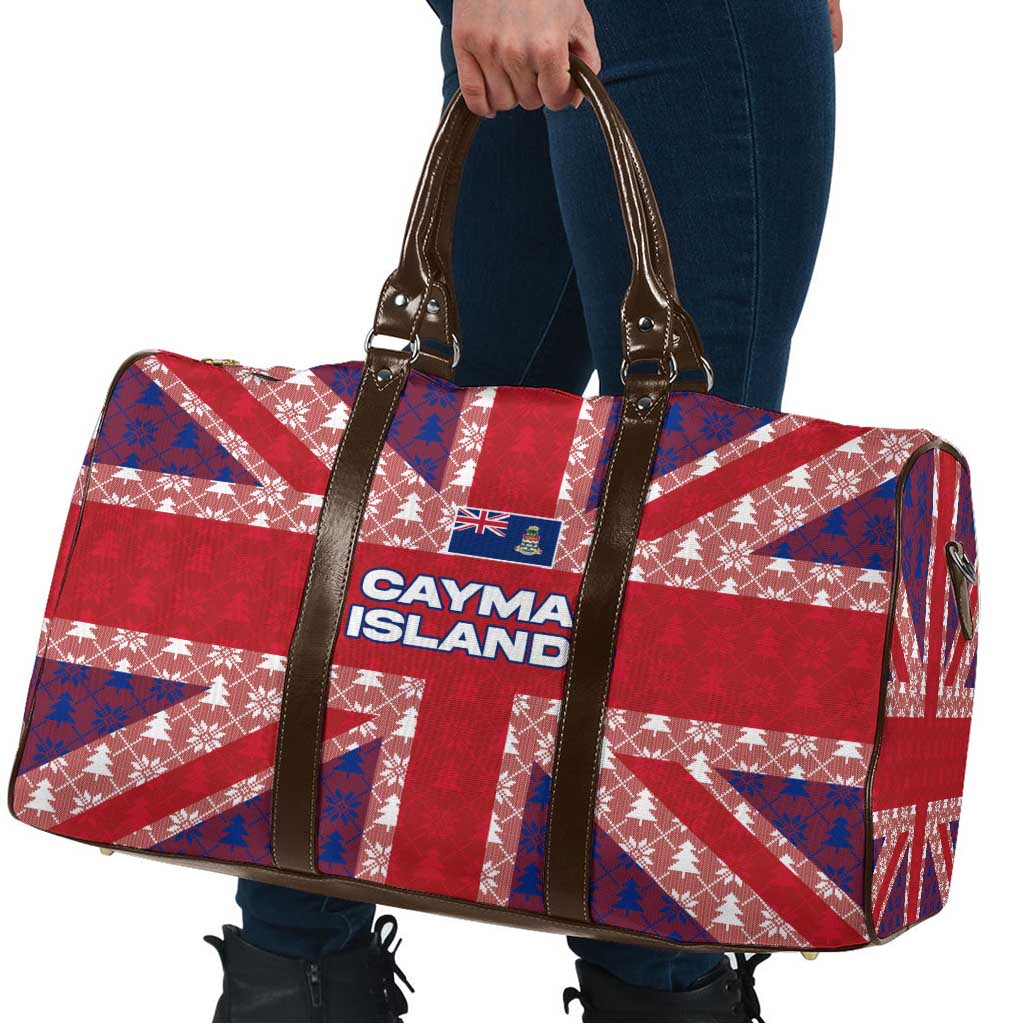 Cayman Islands Christmas Travel Bag Xmas Pattern and Coat of Arms - Wonder Print Shop