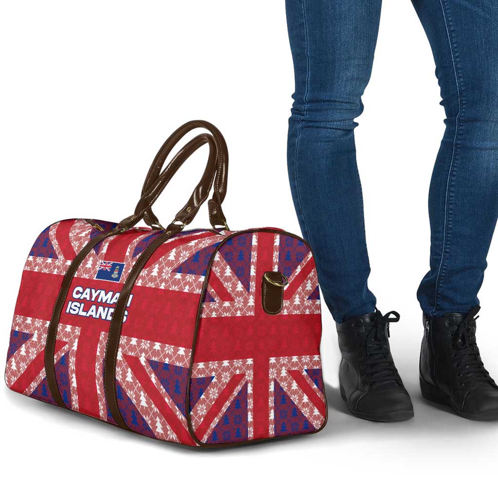Cayman Islands Christmas Travel Bag Xmas Pattern and Coat of Arms - Wonder Print Shop