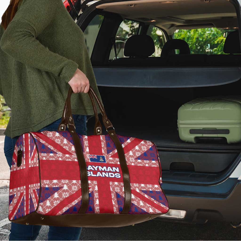 Cayman Islands Christmas Travel Bag Xmas Pattern and Coat of Arms - Wonder Print Shop