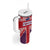 Cayman Islands Christmas Tumbler With Handle Xmas Pattern and Coat of Arms - Wonder Print Shop