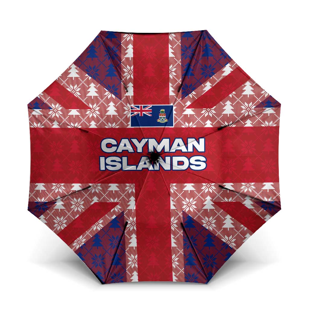 Cayman Islands Christmas Umbrella Xmas Pattern and Coat of Arms - Wonder Print Shop