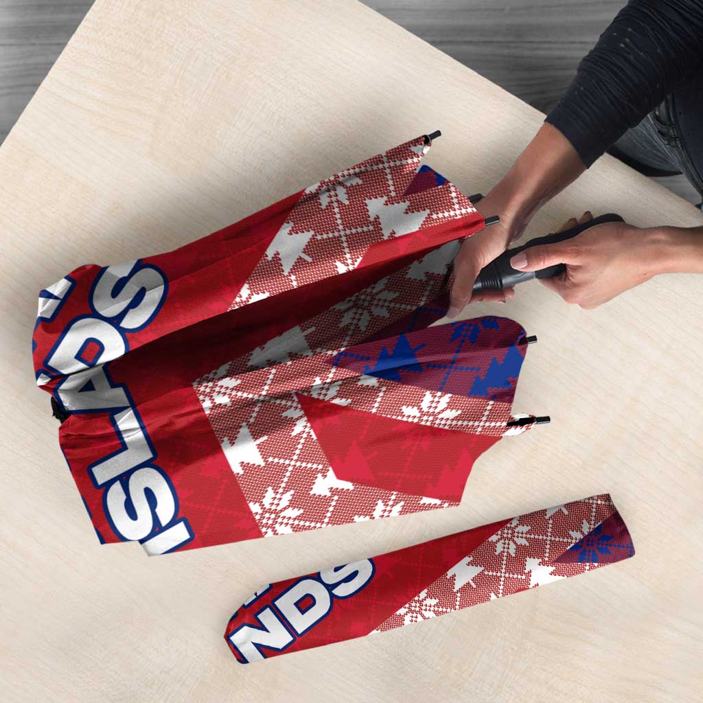 Cayman Islands Christmas Umbrella Xmas Pattern and Coat of Arms - Wonder Print Shop