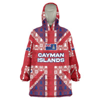 Cayman Islands Christmas Wearable Blanket Hoodie Xmas Pattern and Coat of Arms - Wonder Print Shop