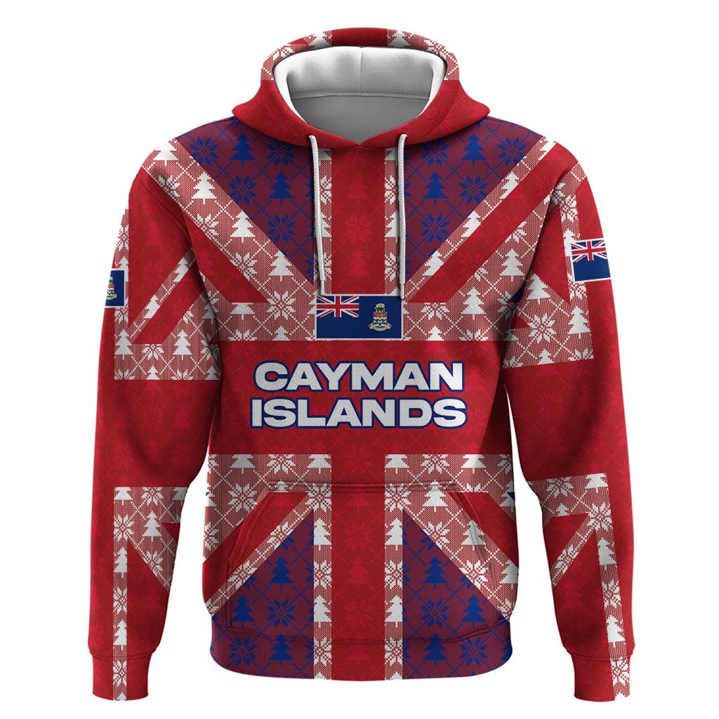 Cayman Islands Christmas Zip Hoodie Xmas Pattern and Coat of Arms - Wonder Print Shop