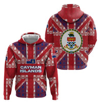 Cayman Islands Christmas Zip Hoodie Xmas Pattern and Coat of Arms - Wonder Print Shop