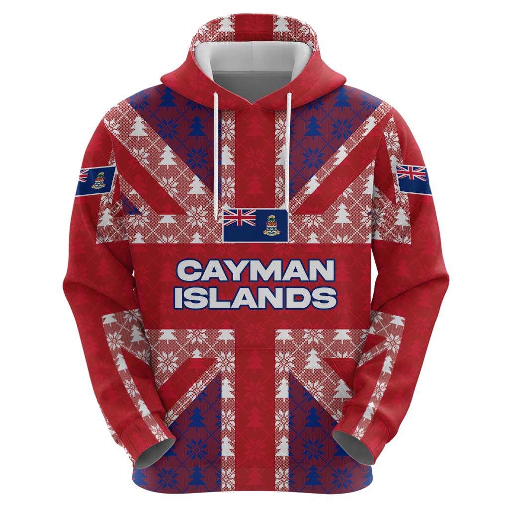 Cayman Islands Christmas Zip Hoodie Xmas Pattern and Coat of Arms - Wonder Print Shop