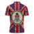 Cayman Islands Christmas Zipper Polo Shirt Xmas Pattern and Coat of Arms - Wonder Print Shop