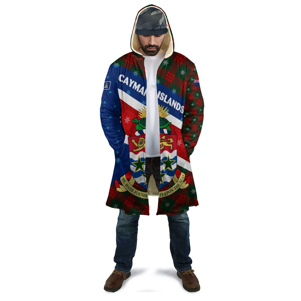 Cayman Islands Xmas Cloak Christmas Plaid Turtle and Coat of Arms Red Green Blue - Wonder Print Shop
