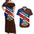 Cayman Islands Xmas Couples Matching Off Shoulder Maxi Dress and Hawaiian Shirt Christmas Plaid Turtle and Coat of Arms Red Green Blue - Wonder Print Shop