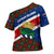 Cayman Islands Xmas Cross Shoulder Shirt Christmas Plaid Turtle and Coat of Arms Red Green Blue - Wonder Print Shop