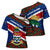 Cayman Islands Xmas Cross Shoulder Shirt Christmas Plaid Turtle and Coat of Arms Red Green Blue - Wonder Print Shop