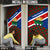 Cayman Islands Xmas Door Cover Christmas Plaid Turtle and Coat of Arms Red Green Blue - Wonder Print Shop
