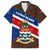 Cayman Islands Xmas Family Matching Off Shoulder Maxi Dress and Hawaiian Shirt Christmas Plaid Turtle and Coat of Arms Red Green Blue - Wonder Print Shop