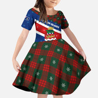 Cayman Islands Xmas Family Matching Puletasi and Hawaiian Shirt Christmas Plaid Turtle and Coat of Arms Red Green Blue - Wonder Print Shop