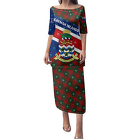 Cayman Islands Xmas Family Matching Puletasi and Hawaiian Shirt Christmas Plaid Turtle and Coat of Arms Red Green Blue - Wonder Print Shop