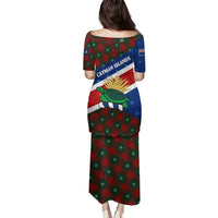 Cayman Islands Xmas Family Matching Puletasi and Hawaiian Shirt Christmas Plaid Turtle and Coat of Arms Red Green Blue - Wonder Print Shop