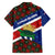 Cayman Islands Xmas Family Matching Summer Maxi Dress and Hawaiian Shirt Christmas Plaid Turtle and Coat of Arms Red Green Blue - Wonder Print Shop