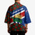 Cayman Islands Xmas Kimono Christmas Plaid Turtle and Coat of Arms Red Green Blue - Wonder Print Shop