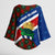 Cayman Islands Xmas Kimono Sleeve Blouse Christmas Plaid Turtle and Coat of Arms Red Green Blue - Wonder Print Shop