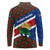 Cayman Islands Xmas Long Sleeve Polo Shirt Christmas Plaid Turtle and Coat of Arms Red Green Blue - Wonder Print Shop